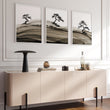 Big Living Room Pictures Japandi Bonsai Pine Trees Ink Wash Landscape displayed on a wall in a styled room — view 16