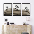Big Living Room Pictures Japandi Bonsai Pine Trees Ink Wash Landscape displayed on a wall in a styled room — view 4