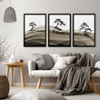 Big Living Room Pictures Japandi Bonsai Pine Trees Ink Wash Landscape displayed on a wall in a styled room — view 8