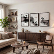 Big Painting for Living Room Japanese Ink Landscape wall art displayed on a wall in a styled room