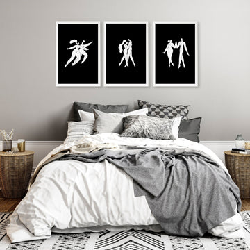 Big Pictures For Bedroom | Set of 3 Boho Women Wall art Prints