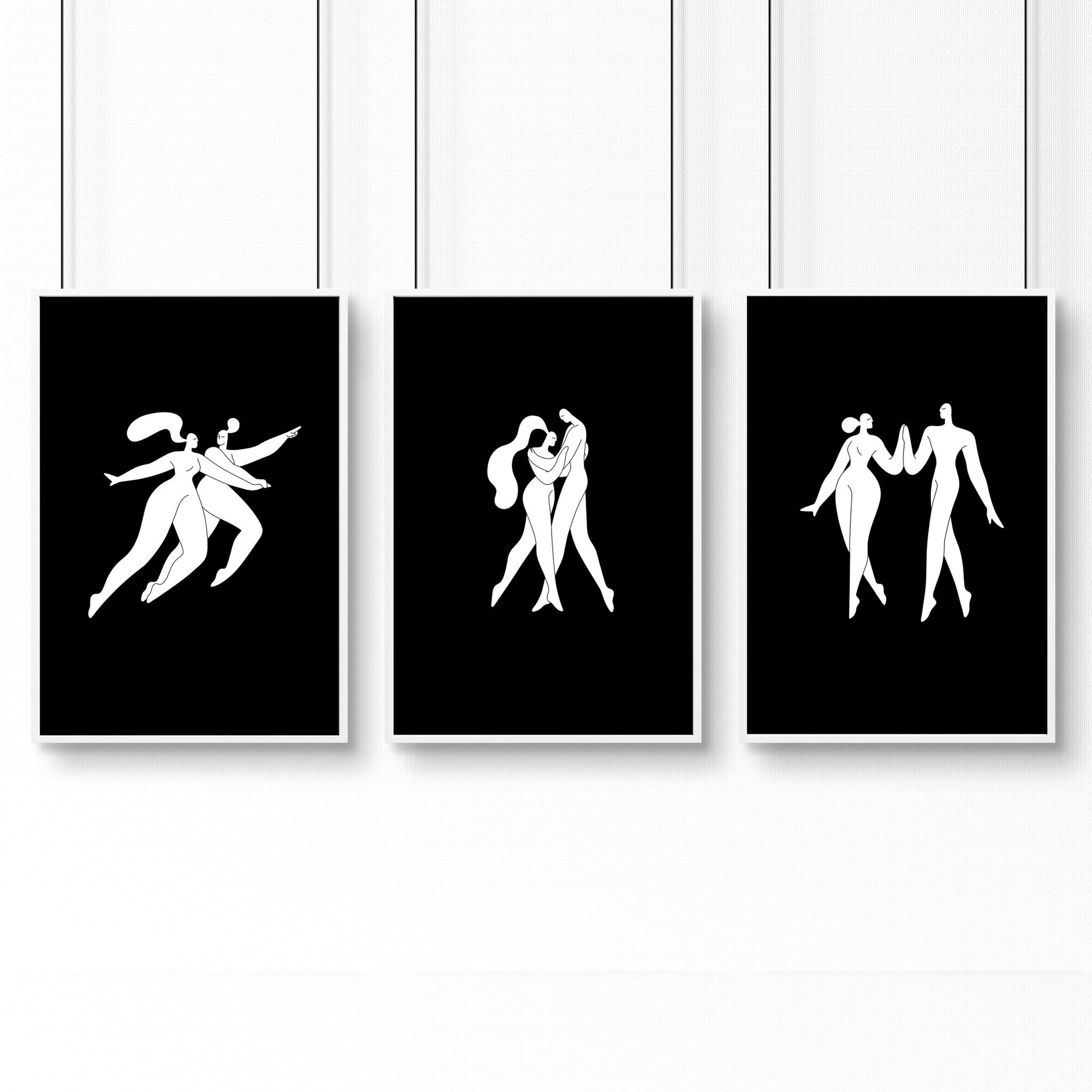 Big Pictures For Bedroom | Set of 3 Boho Women Wall art Prints