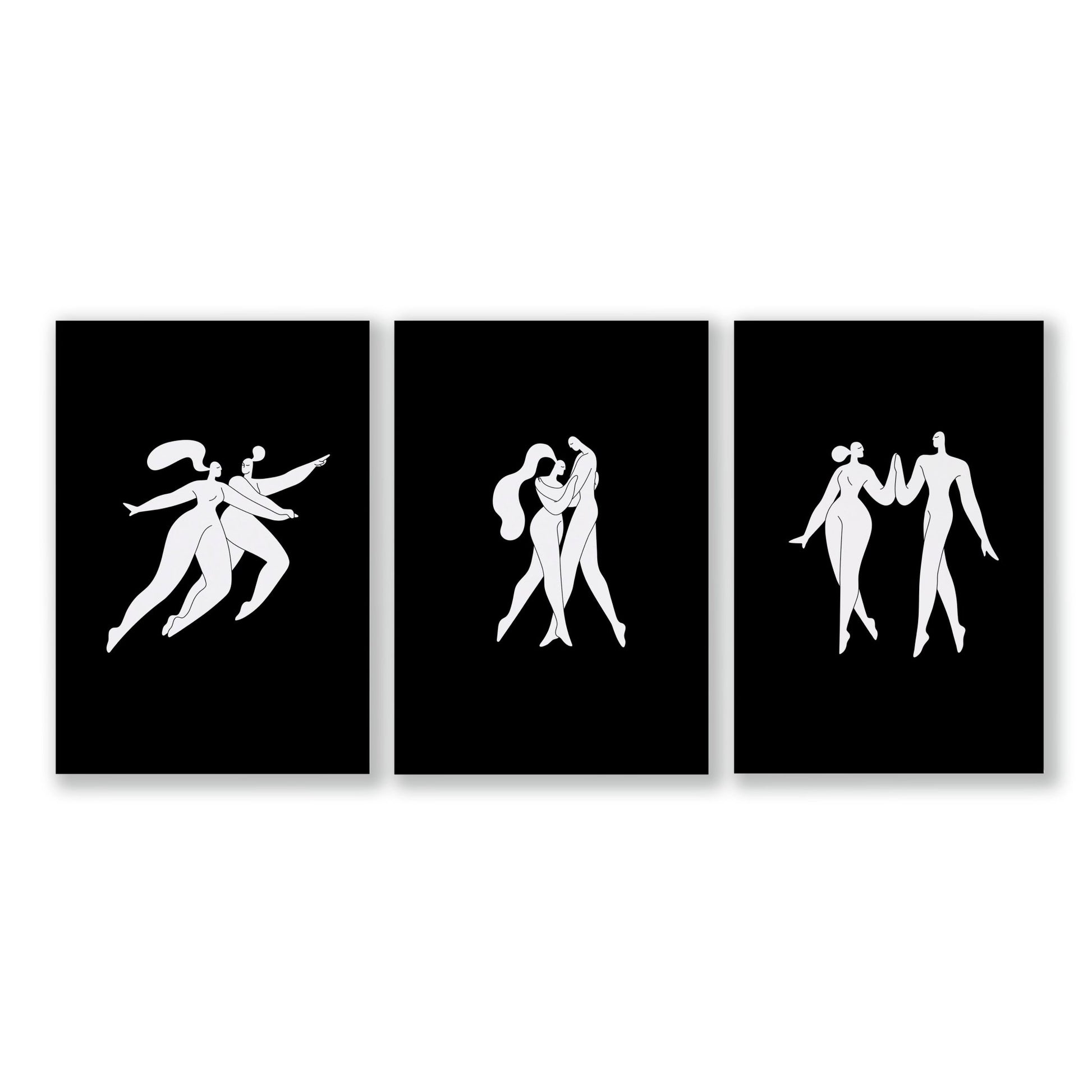 Big Pictures For Bedroom | Set of 3 Boho Women Wall art Prints