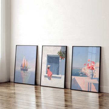 Big Poster For Home Office | Set of 3 Italian Lifestyle Wall art Prints