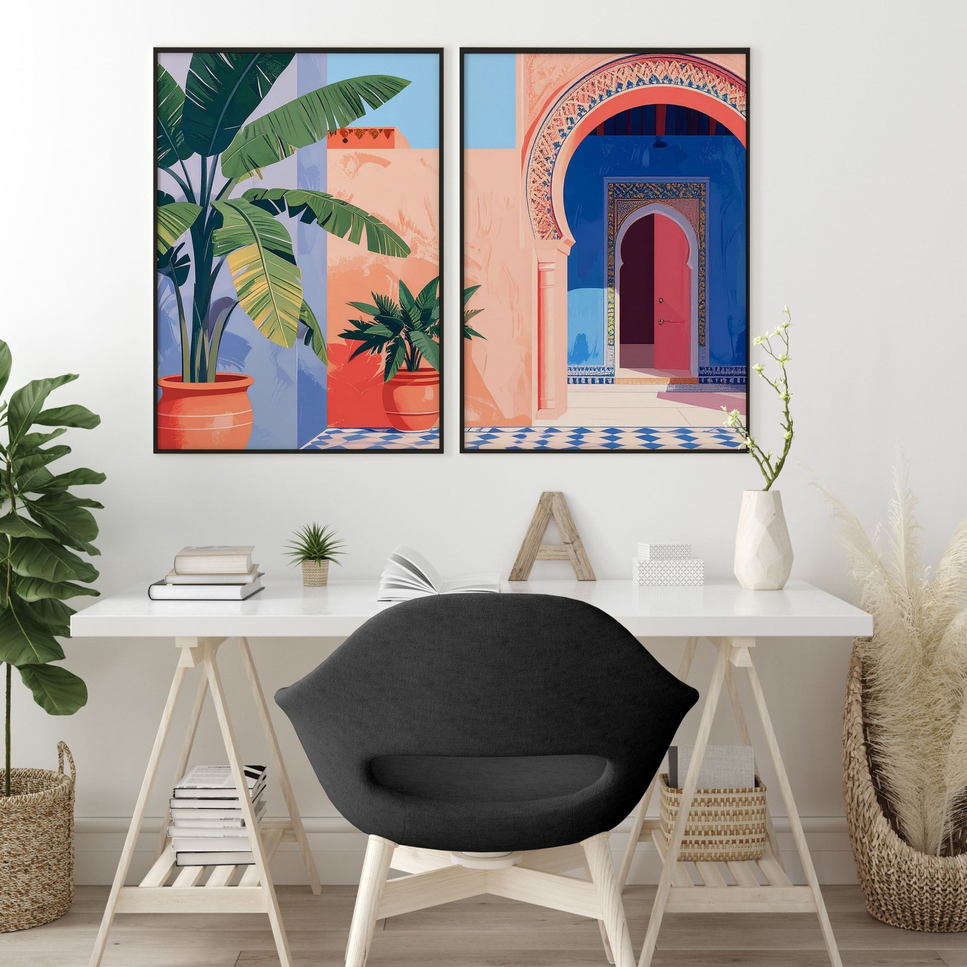 Big Prints For Walls | Set of 2 Moroccan Inspired Wall art Prints