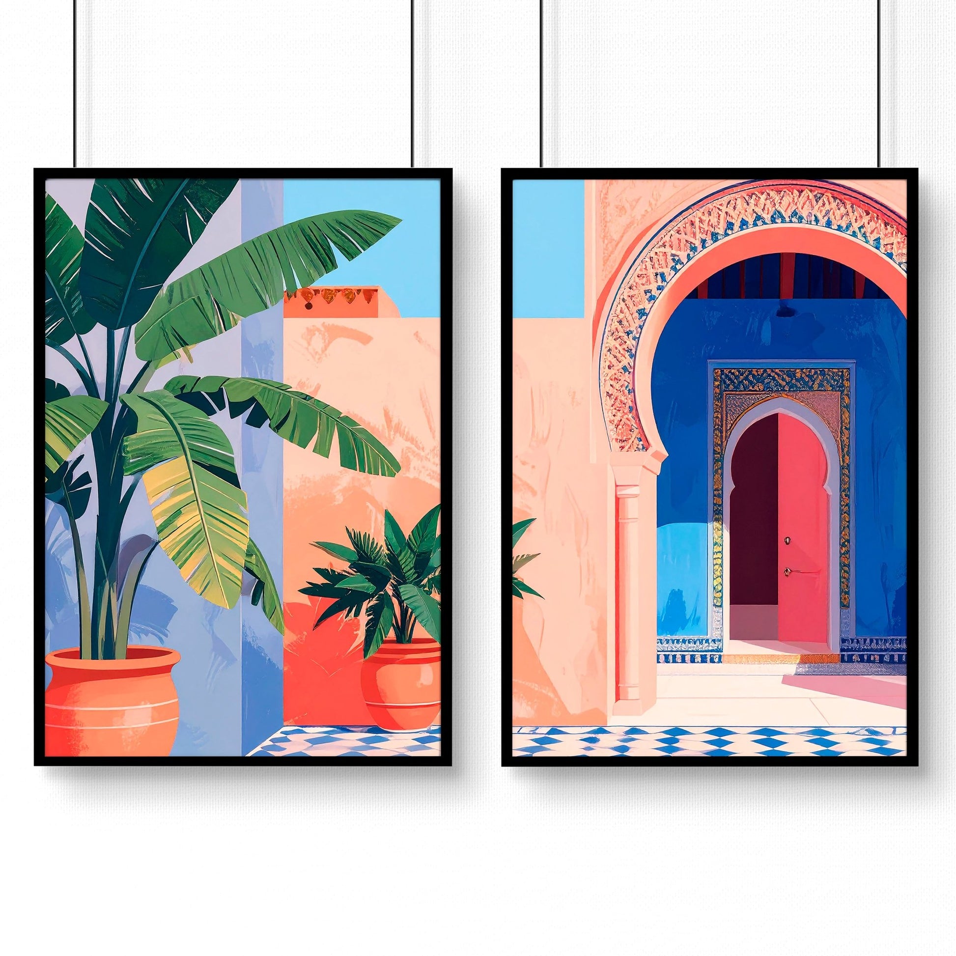 Big Prints For Walls | Set of 2 Moroccan Inspired Wall art Prints