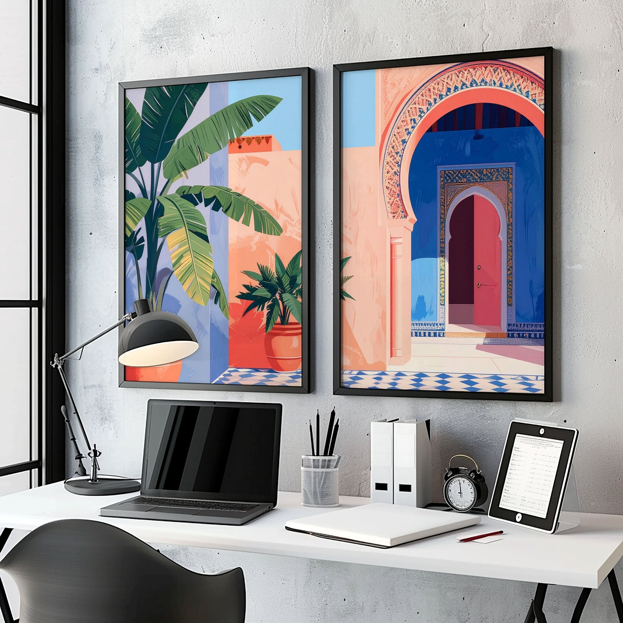 Big Prints For Walls | Set of 2 Moroccan Inspired Wall art Prints