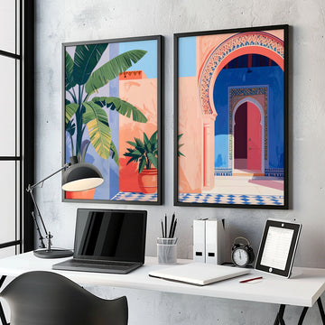Big Prints For Walls | Set of 2 Moroccan Inspired Wall art Prints