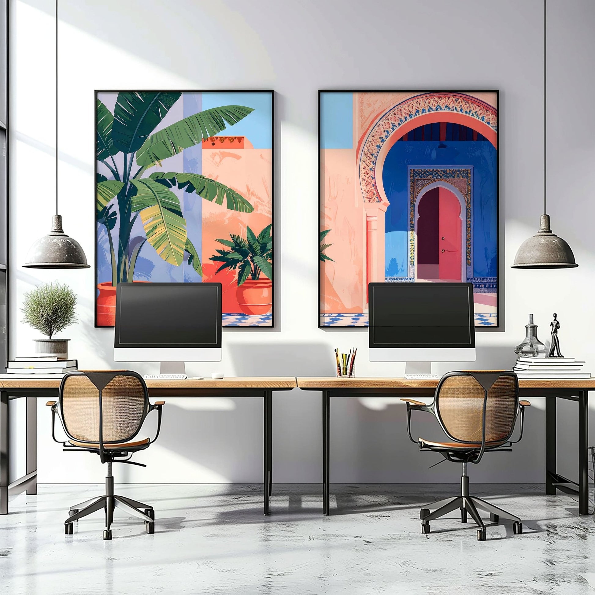 Big Prints For Walls | Set of 2 Moroccan Inspired Wall art Prints