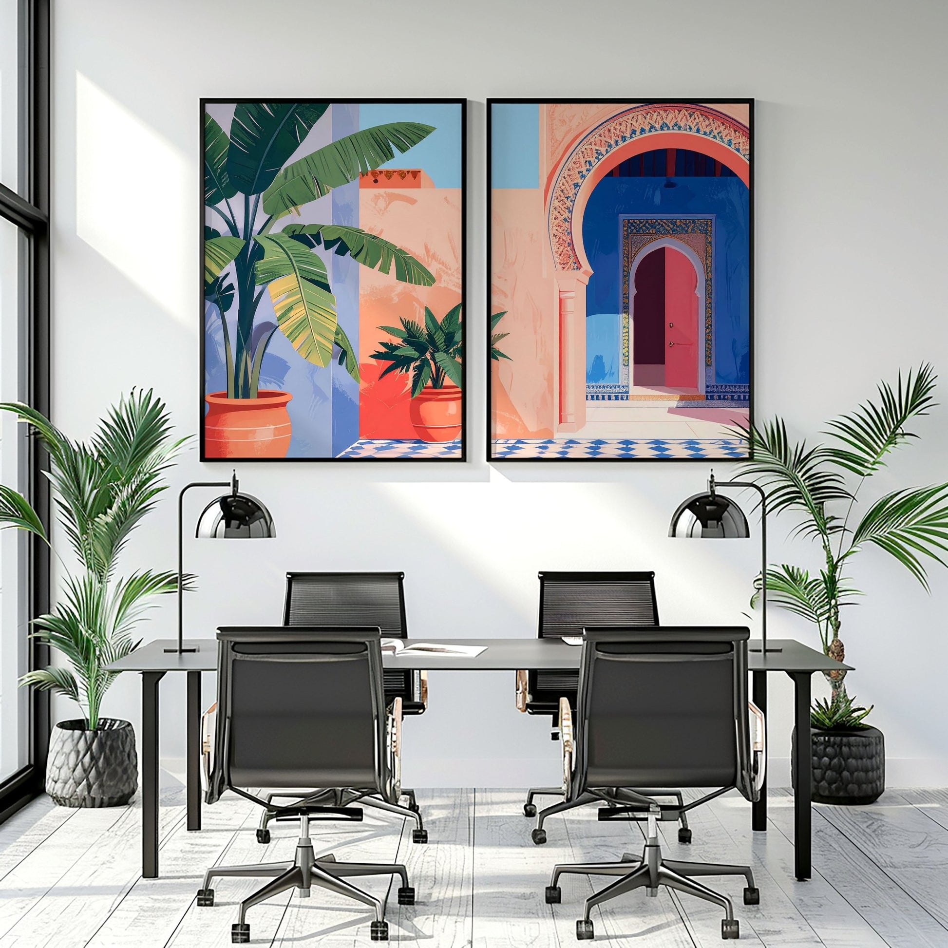 Big Prints For Walls | Set of 2 Moroccan Inspired Wall art Prints