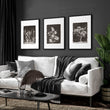 Big Wall Art for Living Room French Country Botanical Dark Floral White Wildflowers displayed on a wall in a styled room — view 10