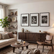 Big Wall Art for Living Room French Country Botanical Dark Floral White Wildflowers displayed on a wall in a styled room — view 3