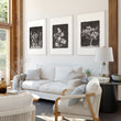 Big Wall Art for Living Room French Country Botanical Dark Floral White Wildflowers displayed on a wall in a styled room — view 8