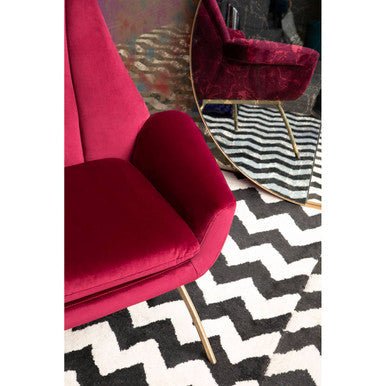 Billi Wine Velvet Lounge Chair