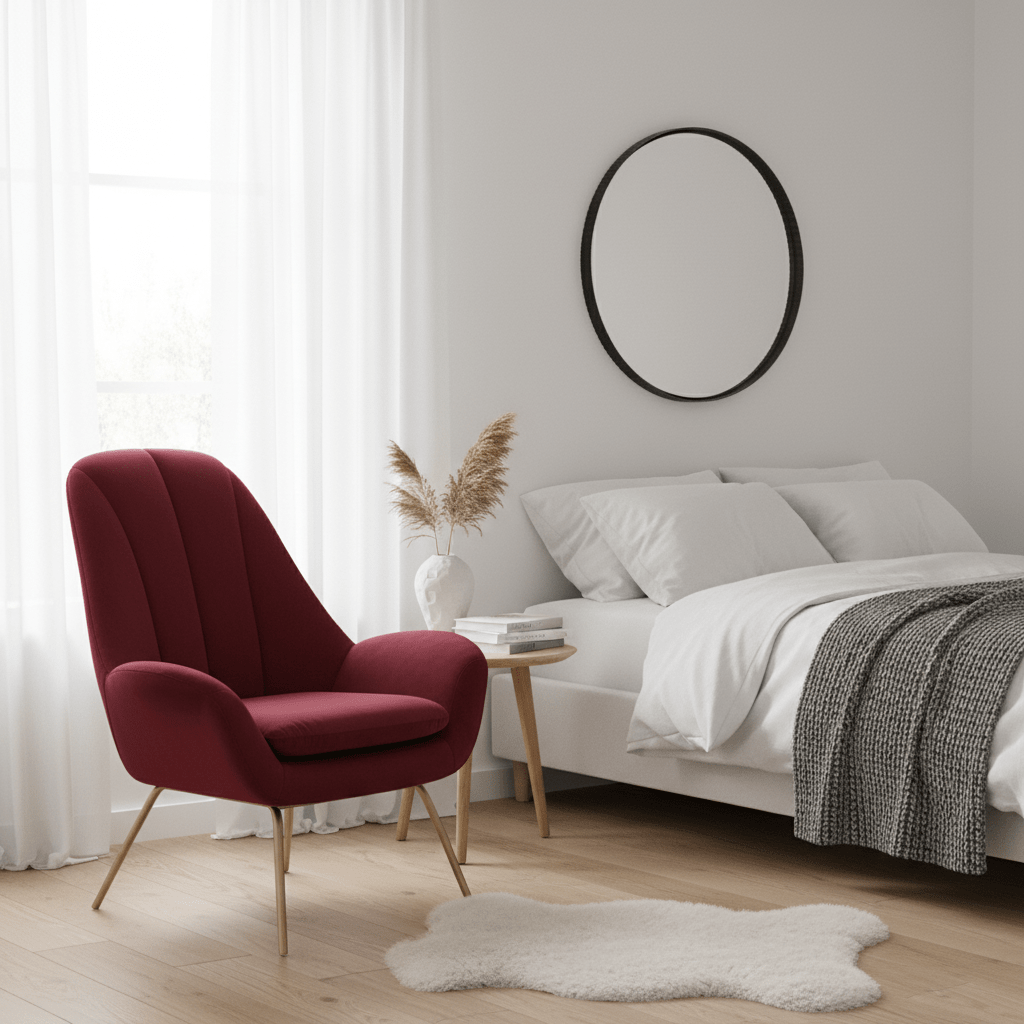 Billi Wine Velvet Lounge Chair