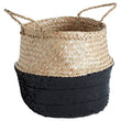 Black And Natural Small Seagrass Basket