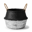 Black And Silver Medium Seagrass Basket