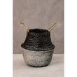 Black And Silver Small Seagrass Basket