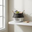 Black And Silver Small Seagrass Basket