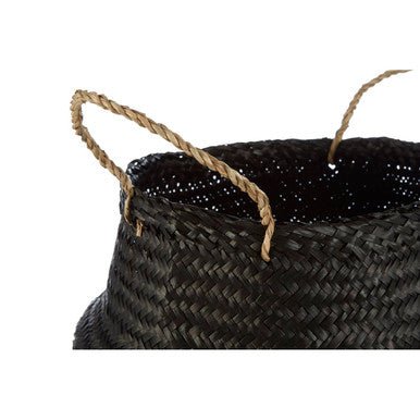 Black And Silver Small Seagrass Basket