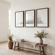 Black and White Canvas New York Skyline Line Art Skyscraper wall art displayed on a wall in a styled room — view 2