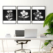 Black Framed Artwork Botanical Floral wall art displayed on a wall in a styled room — view 3