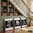 Black Framed Picture French Country Botanical Floral wall art displayed on a wall in a styled room — view 2