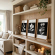 Black Framed Picture French Country Botanical Floral wall art displayed on a wall in a styled room — view 3