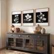 Black Framed Picture French Country Botanical Floral wall art displayed on a wall in a styled room — view 5