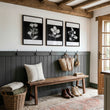 Black Framed Picture French Country Botanical Floral wall art displayed on a wall in a styled room — view 7