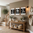 Black Framed Picture French Country Botanical Floral wall art displayed on a wall in a styled room — view 8