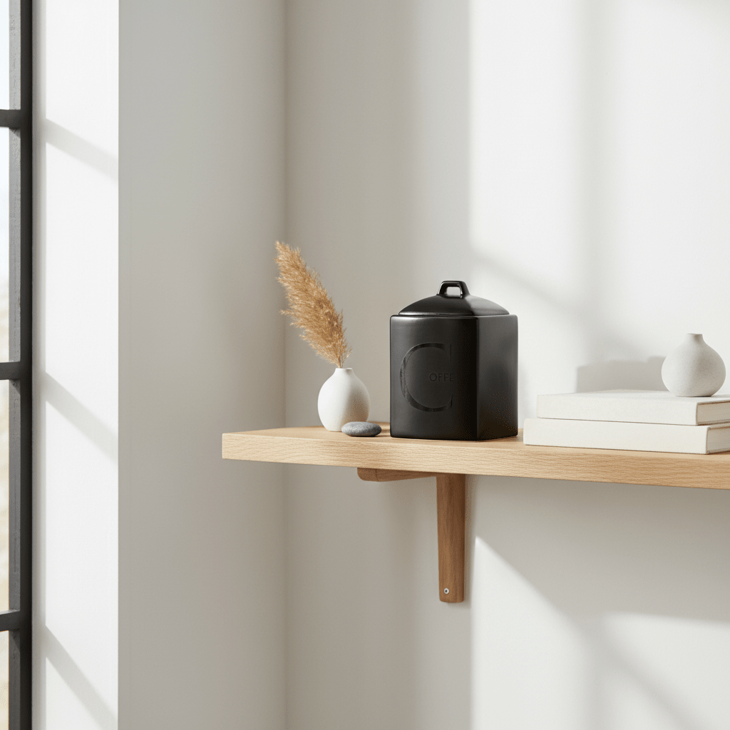 Black Text Coffee Jar