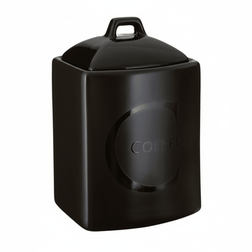 Black Text Coffee Jar