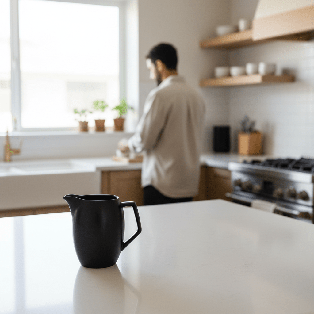 Black Text Milk Jug