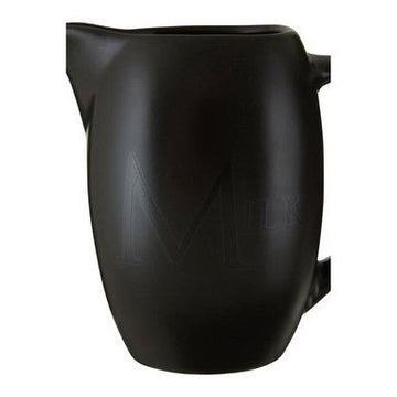 Black Text Milk Jug