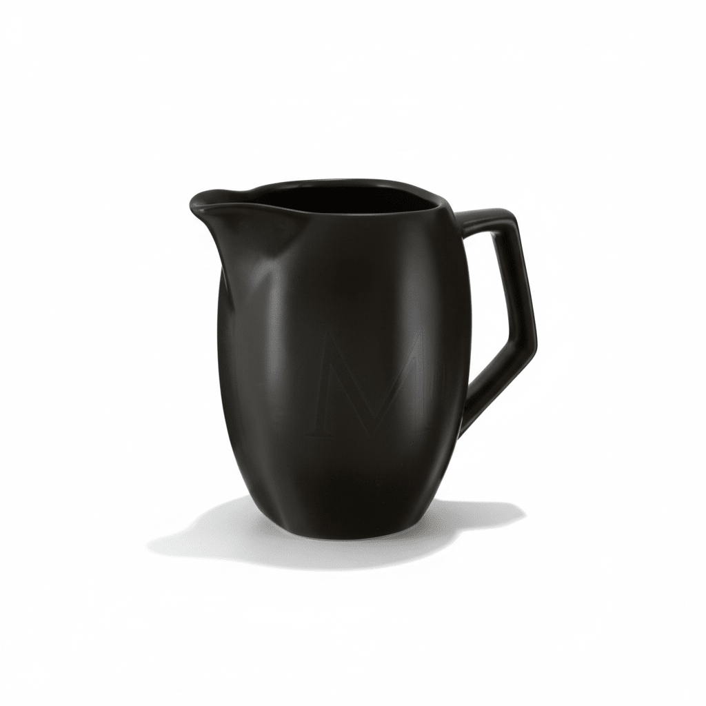 Black Text Milk Jug