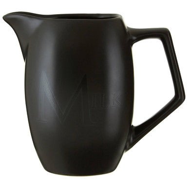 Black Text Milk Jug