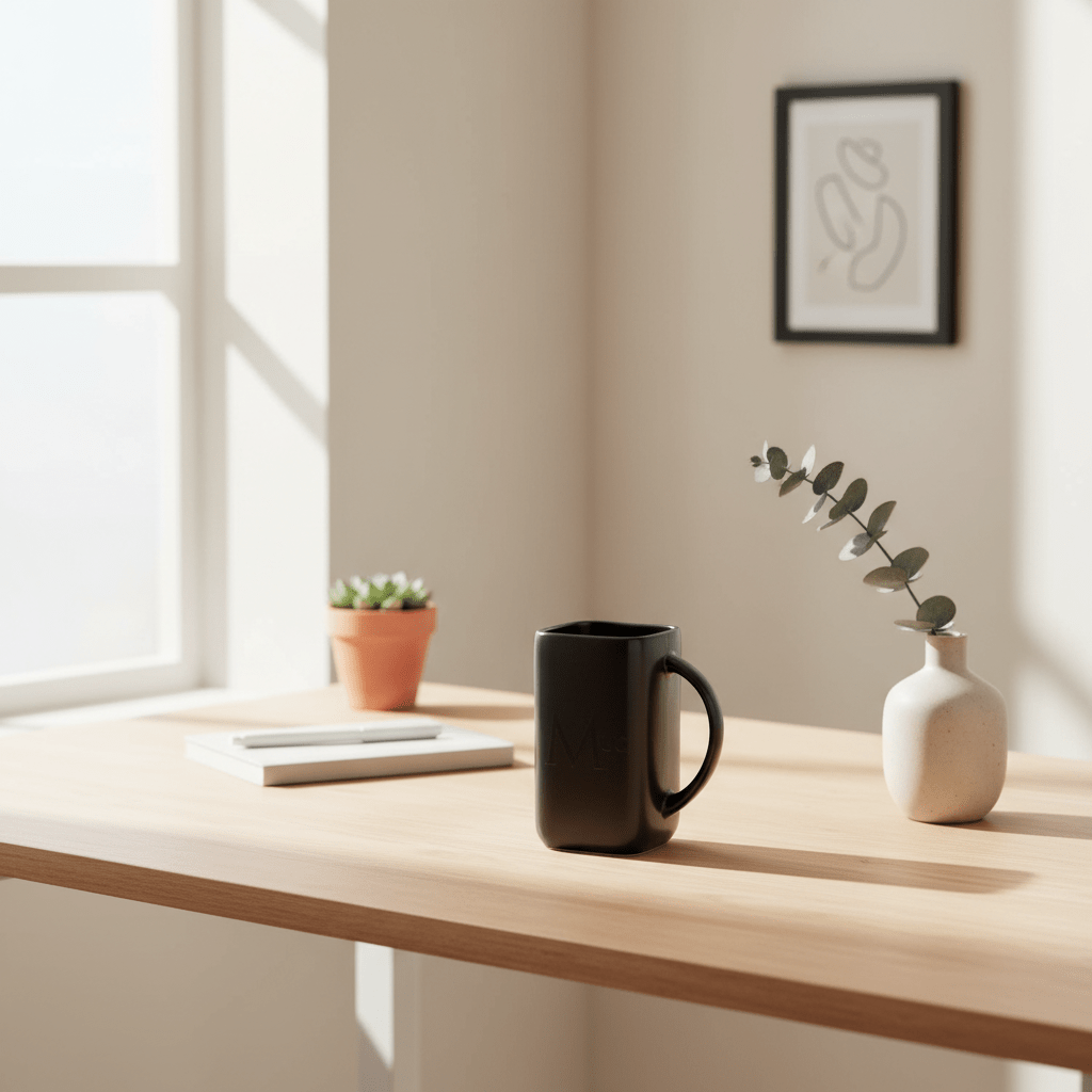 Black Text Mug
