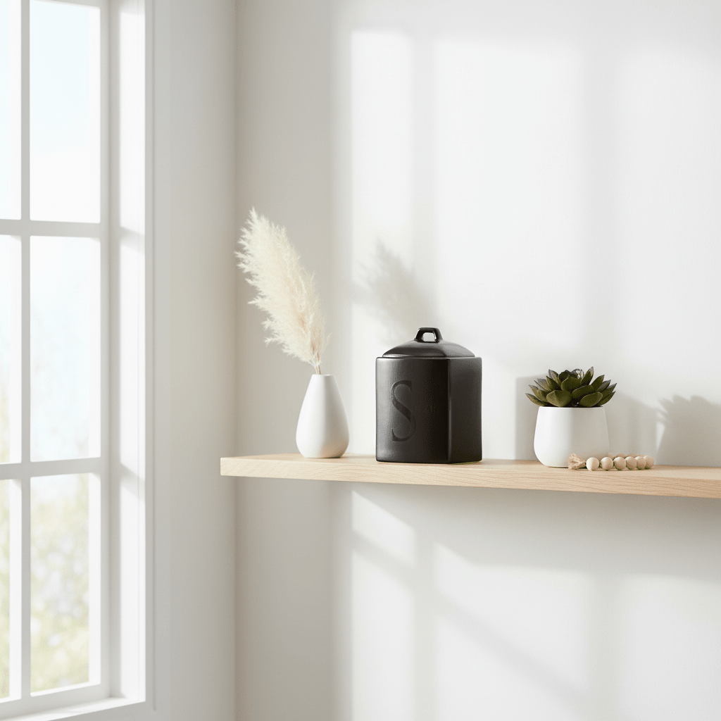 Black Text Sugar Jar