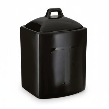 Black Text Tea Jar