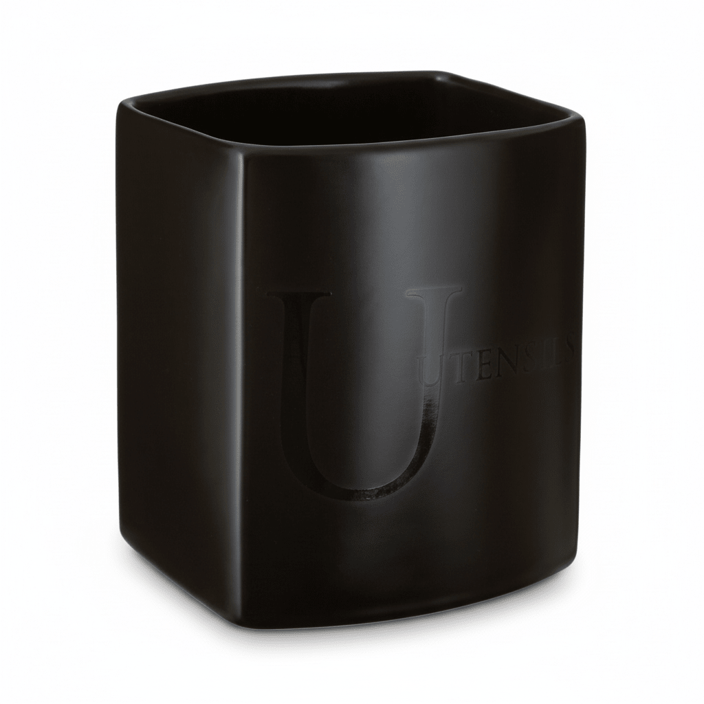 Black Text Utensil Holder