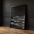 Black Wall Art Japandi Moonrise Over Water with Pine Silhouettes — piece 2 of 3 in the set