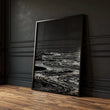 Black Wall Art Japandi Moonrise Over Water with Pine Silhouettes | Set of 3