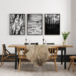 Black White Canvas wall art Forest & Winter Nature Photography Wall Art displayed on a wall in a styled room — view 2
