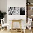 Black White Canvas wall art Forest & Winter Nature Photography Wall Art displayed on a wall in a styled room — view 3