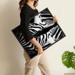Black White Photography wall art | African Wildlife Elephants Zebra Birds Wall Art displayed on a wall in a styled room — view 11