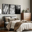 Black White Photography wall art | Winter Nature Landscape wall art displayed on a wall in a styled room — view 8