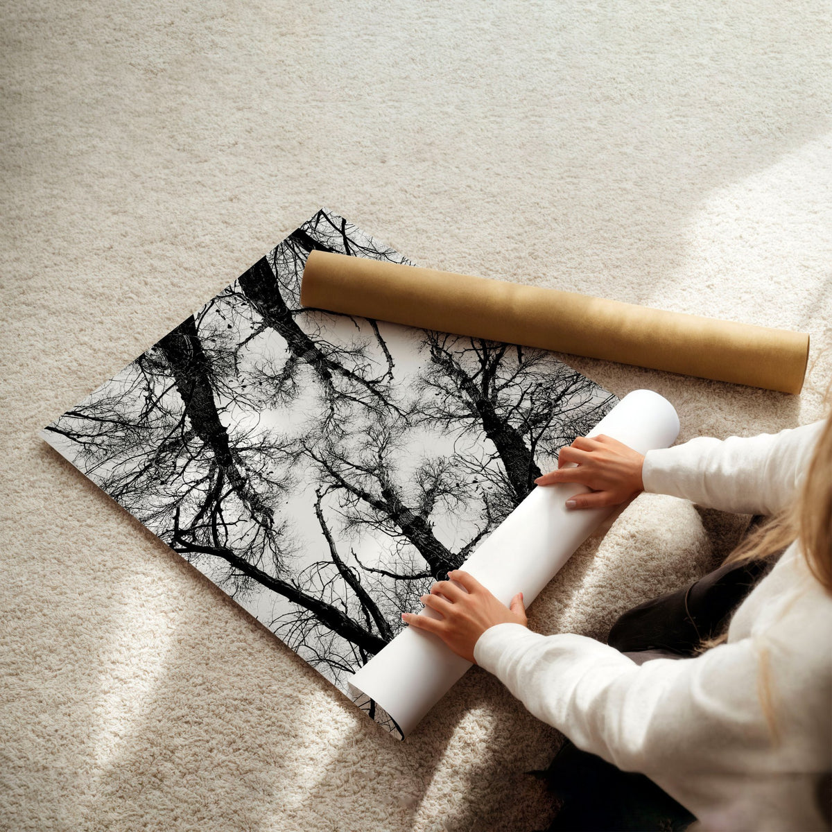 Black White Photography wall art | Winter Nature Landscape wall art, unframed