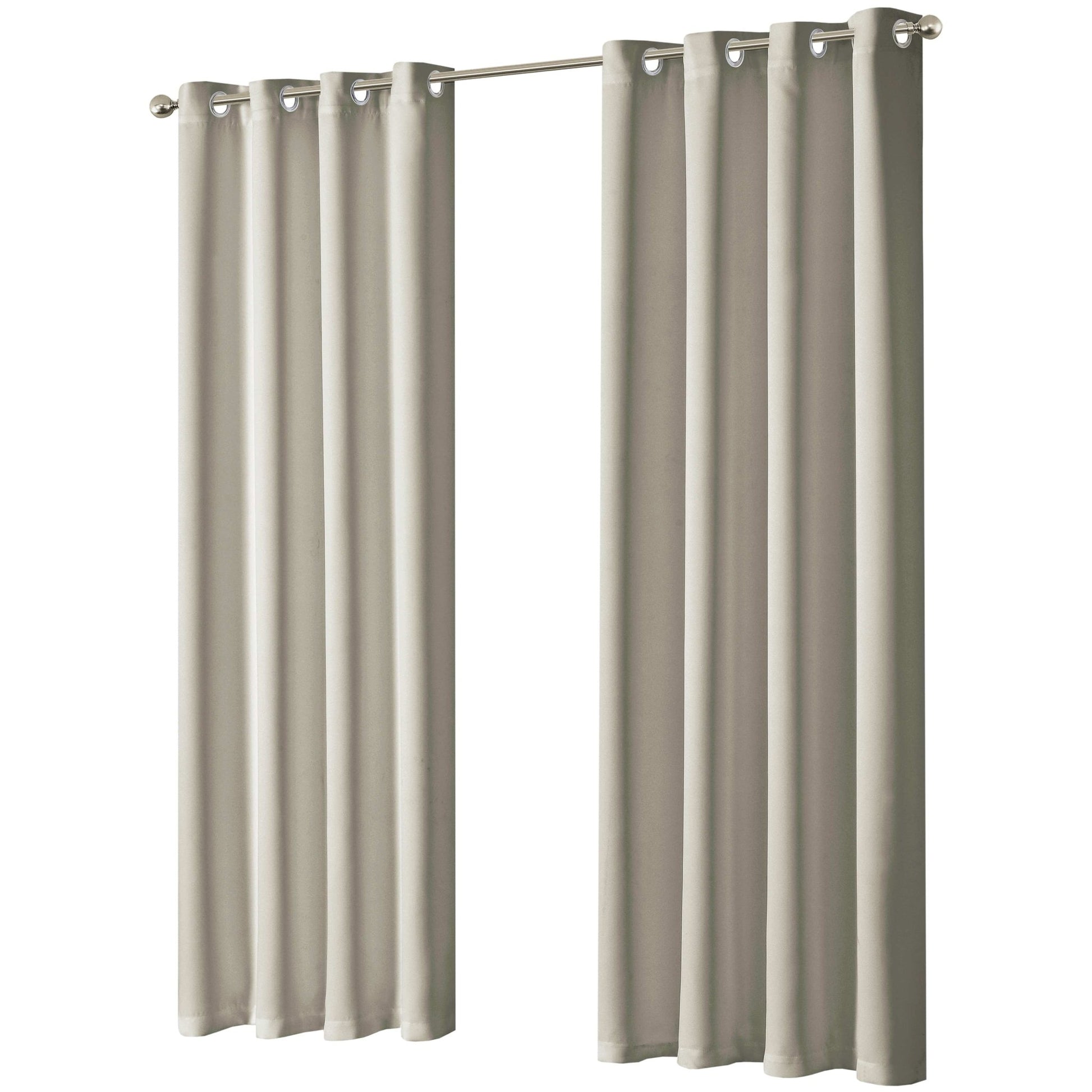 Blackout Natural Eyelet Curtains Thermal Ring Top Window Treatment for Living Room & Bedroom