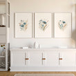 Blue Color Wall Art | Set of 3 Botanical Wall art Prints